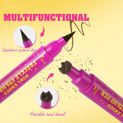 2-in-1 Freckle Stamp Waterproof Dual-Ended Liquid Eyeliner Pen