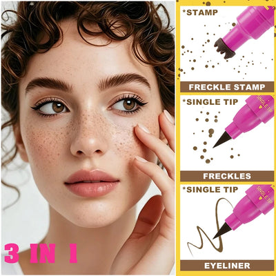 2-in-1 Freckle Stamp Waterproof Dual-Ended Liquid Eyeliner Pen