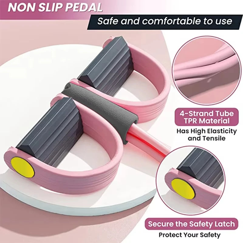 Multifunction Yoga Pedal 4-Tube Resistance Band Elastic Pull Rope Trainer