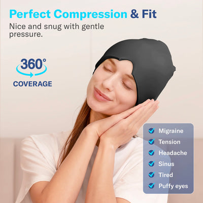Migraine Relief Ice Cap Cold Compress Head Wrap