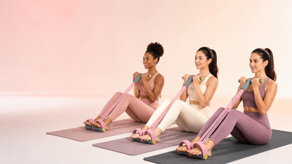 Multifunction Yoga Pedal 4-Tube Resistance Band Elastic Pull Rope Trainer